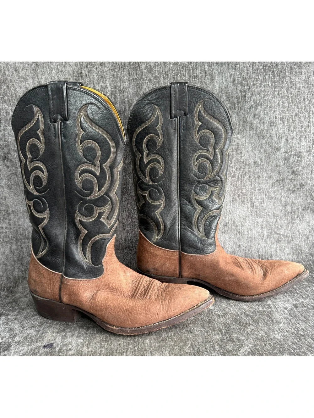 Nocona Mens Vintage Western Cowboy Boots Size 10 D Brown Leather USA 4057